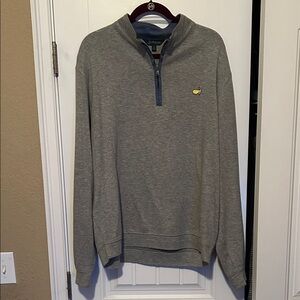 Masters collection 1/4 zip up pullover, 68% cotton, 29% rayon and 3% nylon EUC